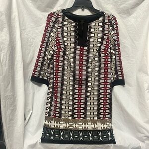 Vintage Laundry Geometric Print Sheath Dresd